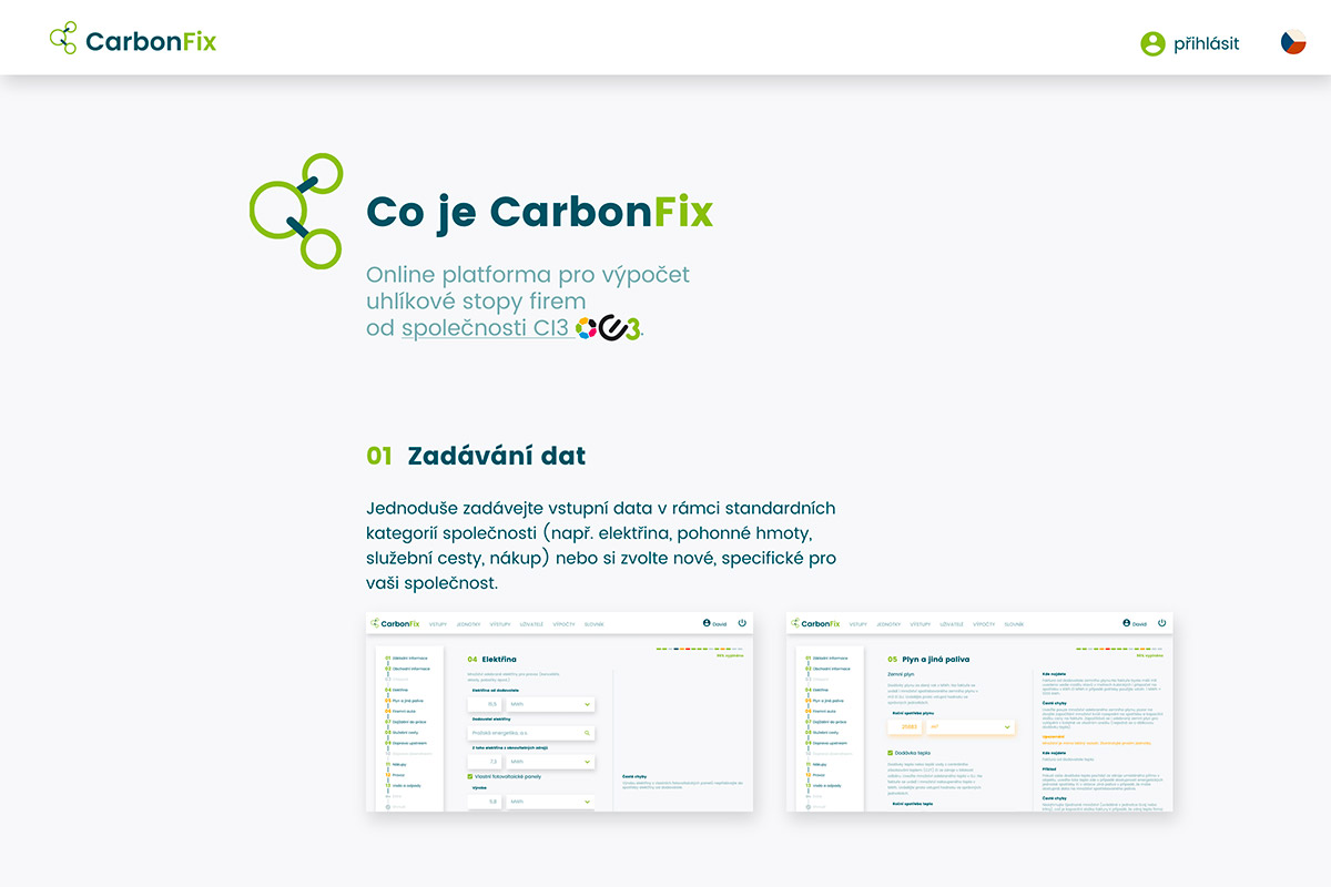 CarbonFix - úvodní strana