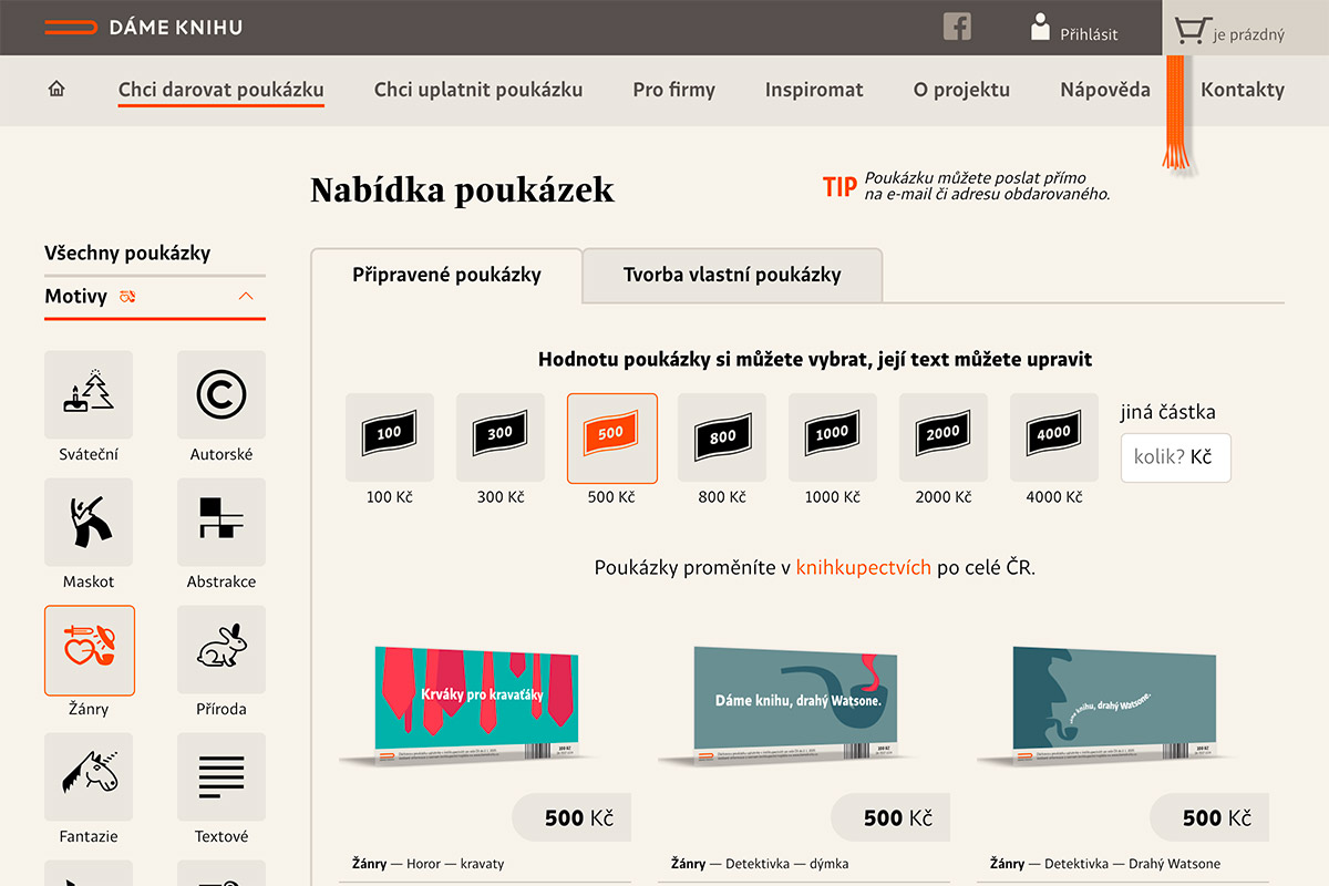 Dáme knihu! - nabídka poukázek