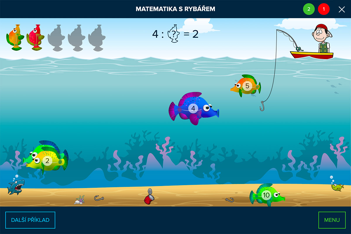 Taktik - edukativní hra - matematika s rybářem